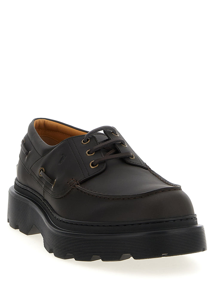 Tod'S Leather Boat Shoe Mocassini - Marrone | 21d5f7635cdf9179300d68a9d7df36795ad48b12