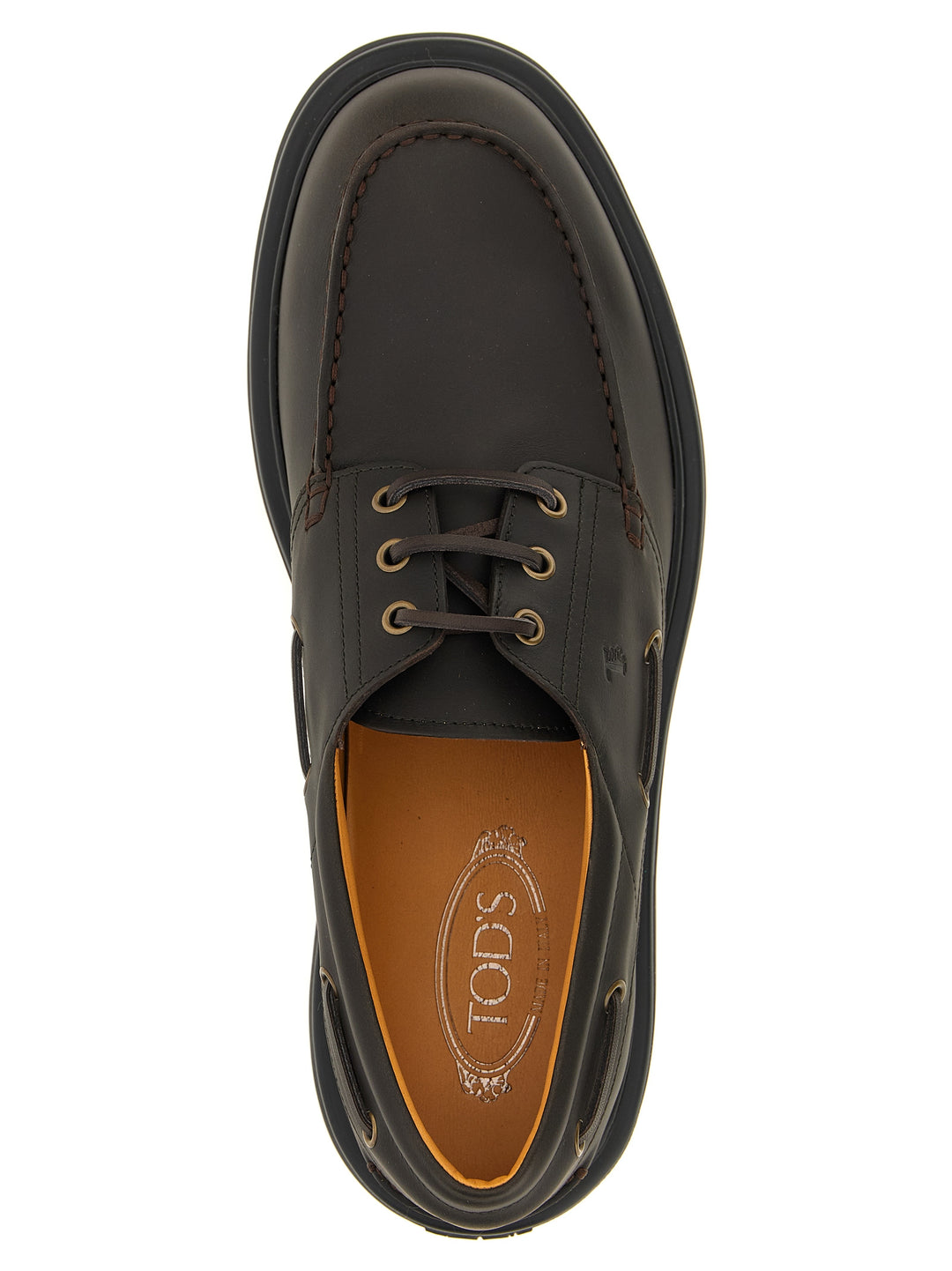 Tod'S Leather Boat Shoe Mocassini - Marrone | e116593f4b8b6f353152a06b0852c33853fd9dc6
