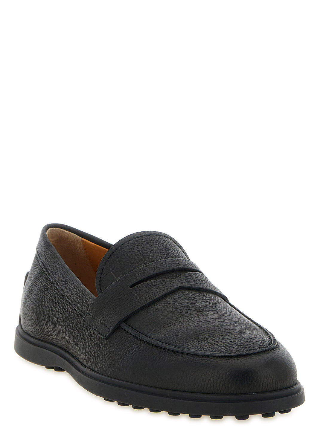 Tod'S Hammered Leather Mocassini - Nero | 4b907763af461f54ec34fd59e6a3f6c84f3731b9