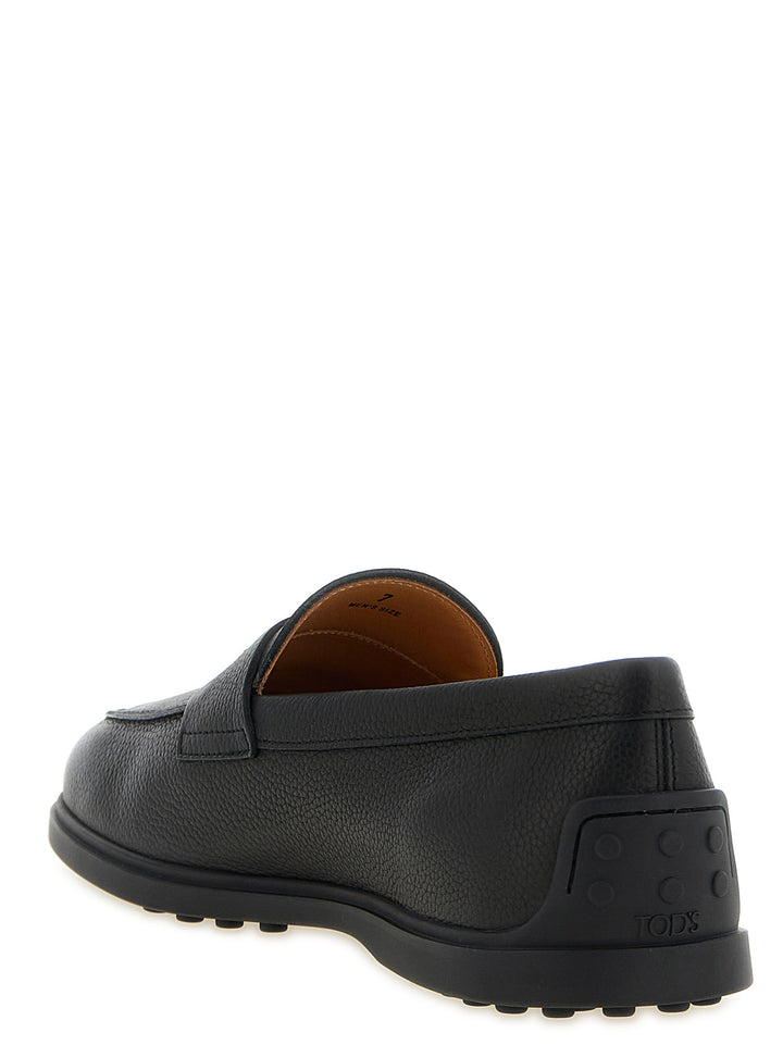 Tod'S Hammered Leather Mocassini - Nero | 6ab897b44bf67daf6348ee4e61c3897560d72c56