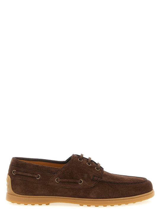 Suede Boat Shoe Loafers Brown