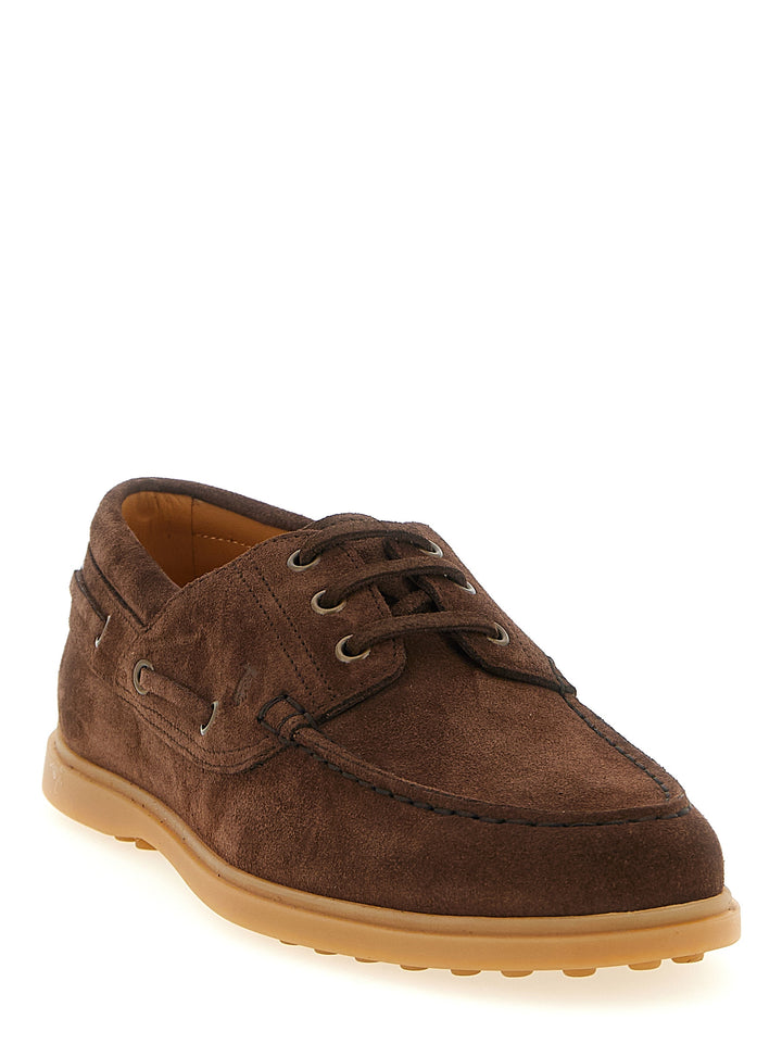 Tod'S Suede Boat Shoe Mocassini - Marrone | 18202938e9b40192824feec46a4d6cd114282809