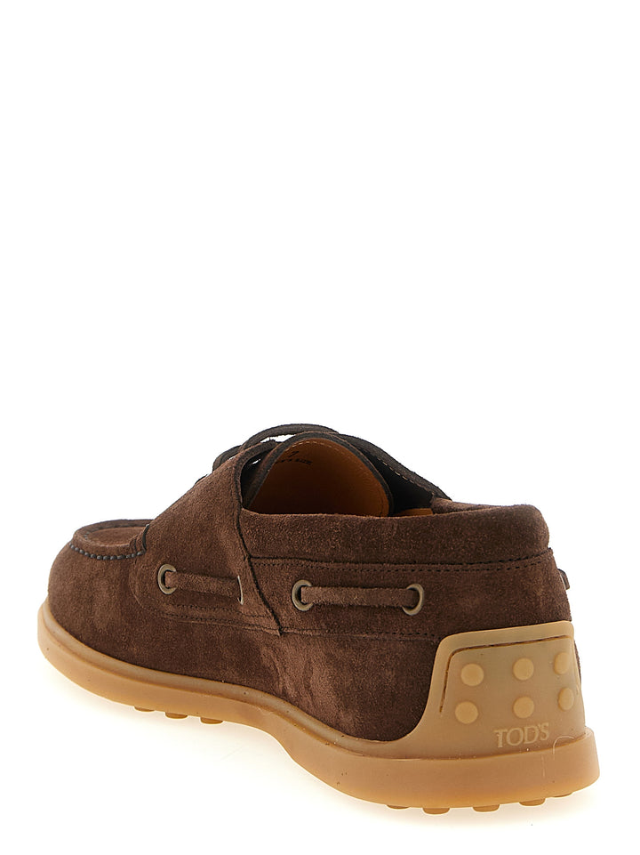 Tod'S Suede Boat Shoe Mocassini - Marrone | c2fdd82e1ed2ee16b057f1f719fa72e0831d6b3f