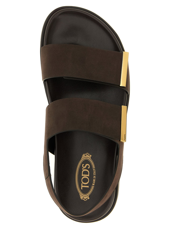 Tod'S Nubuck Sandali - Marrone | d22772f67bc4f839c3a183b9ee5b12987ef3584f