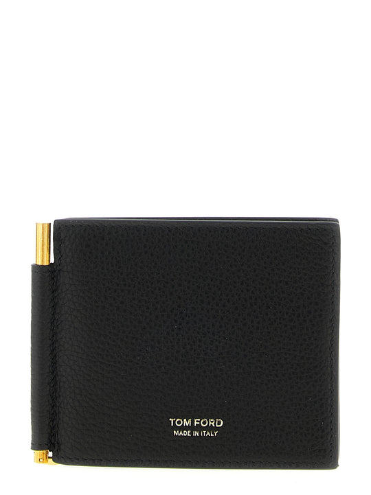 Hammered Leather Card Holder Portafogli Nero