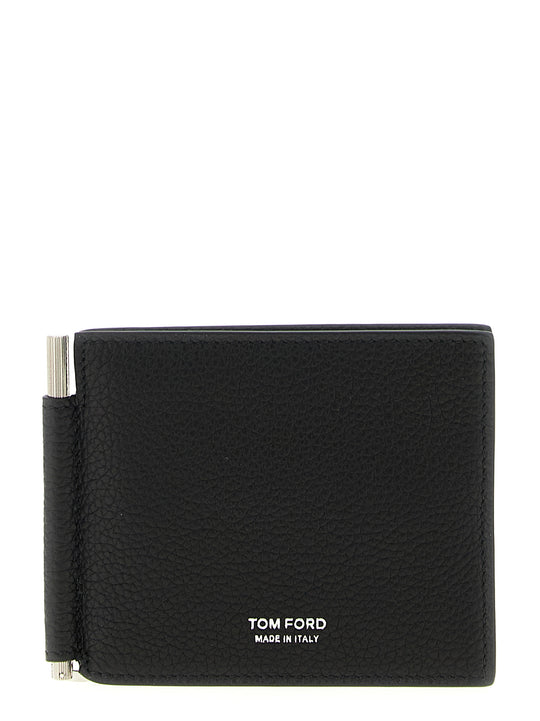 Hammered Leather Card Holder Portafogli Nero