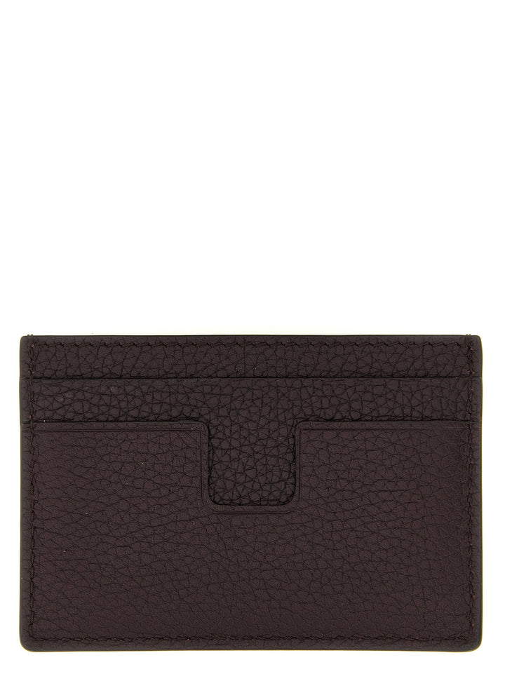 Tom Ford Logo Leather Cardholder Portafogli - Bordeaux | 5f51873f34c847f907c2542ee5c33d77c1aa5299