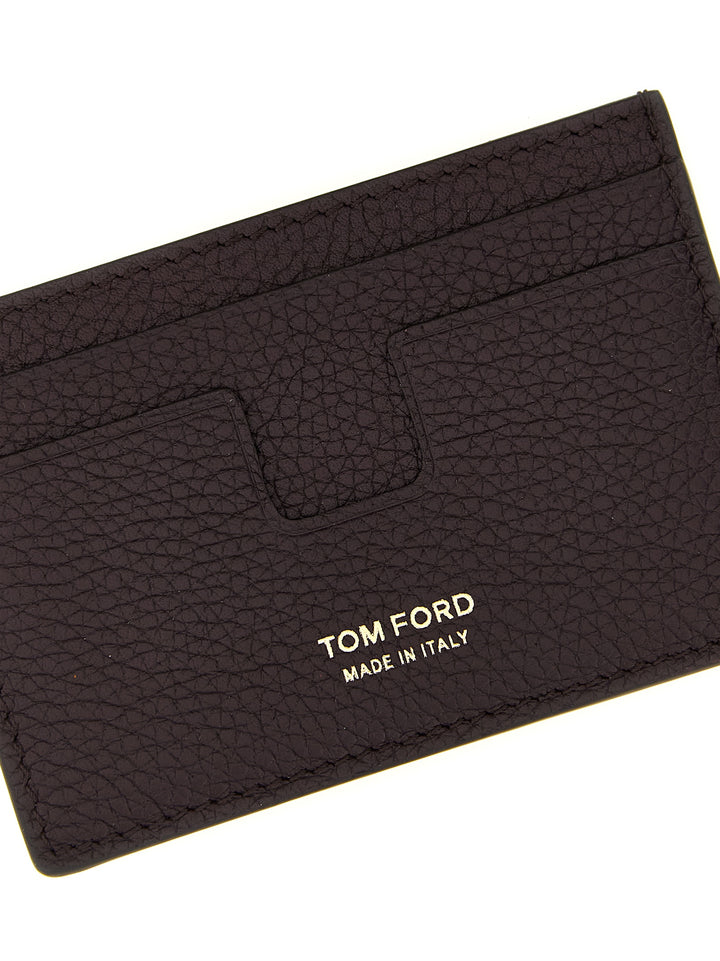 Tom Ford Logo Leather Cardholder Portafogli - Bordeaux | 2e464464722bdfe076544484793550d6abcf097e