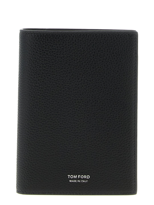 Hammered Leather Passport Holder Portafogli Nero
