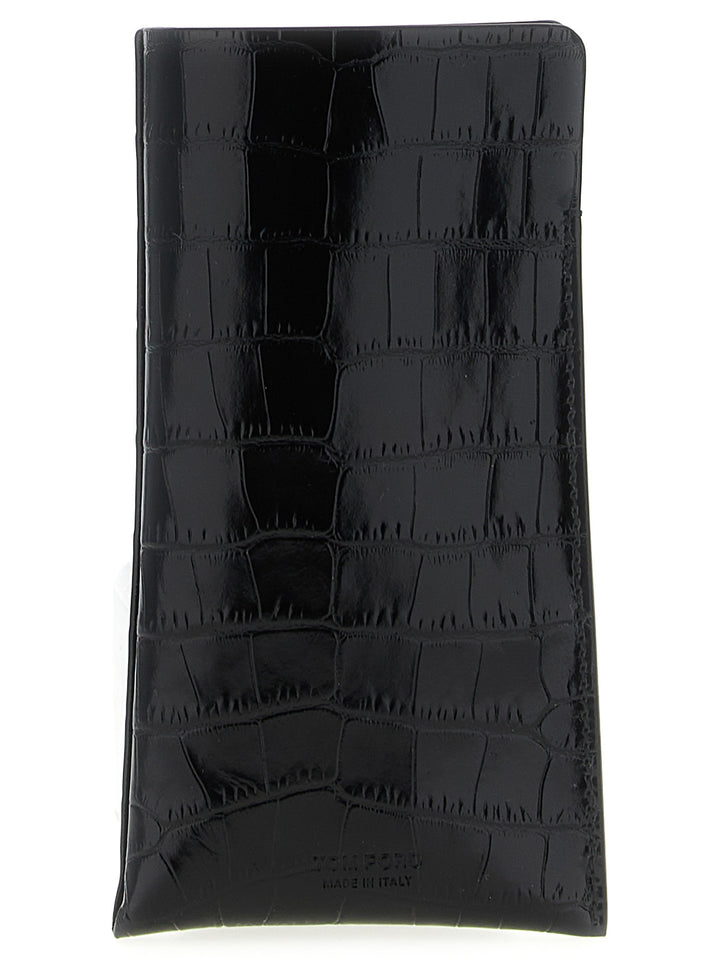 Tom Ford Leather Spectacle Case Occhiali da Sole - Nero | e4b576b5c6a7645387b3aaebbf0a578abccb1955