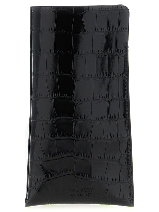 Leather Spectacle Case Occhiali Da Sole Nero