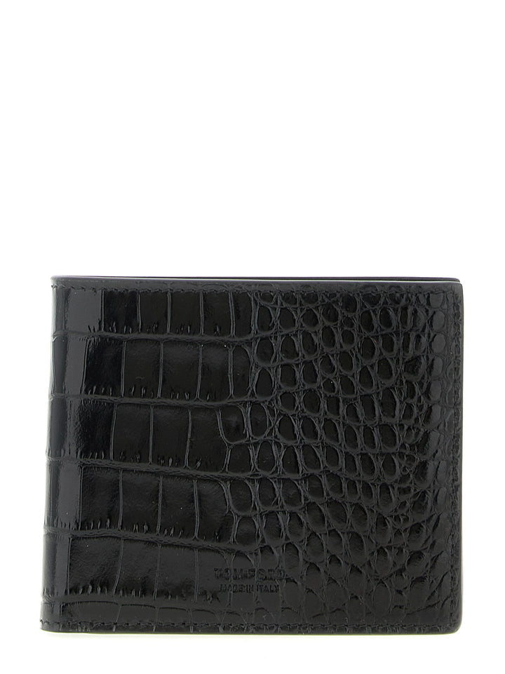 Tom Ford Crocodile Wallet Portafogli - Nero | 6863e9b48b0d4379f9b074fd7c3d565f4258f17c