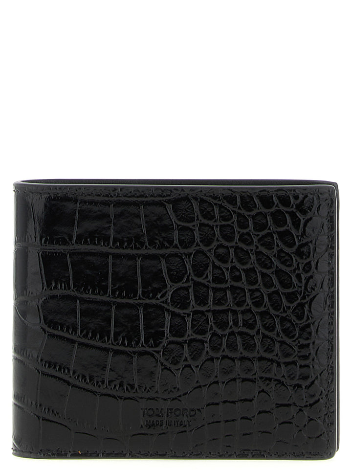 Tom Ford Crocodile Leather Wallet Portafogli - Nero | e6784d578f841e1943ab26c582108d817cc4a307