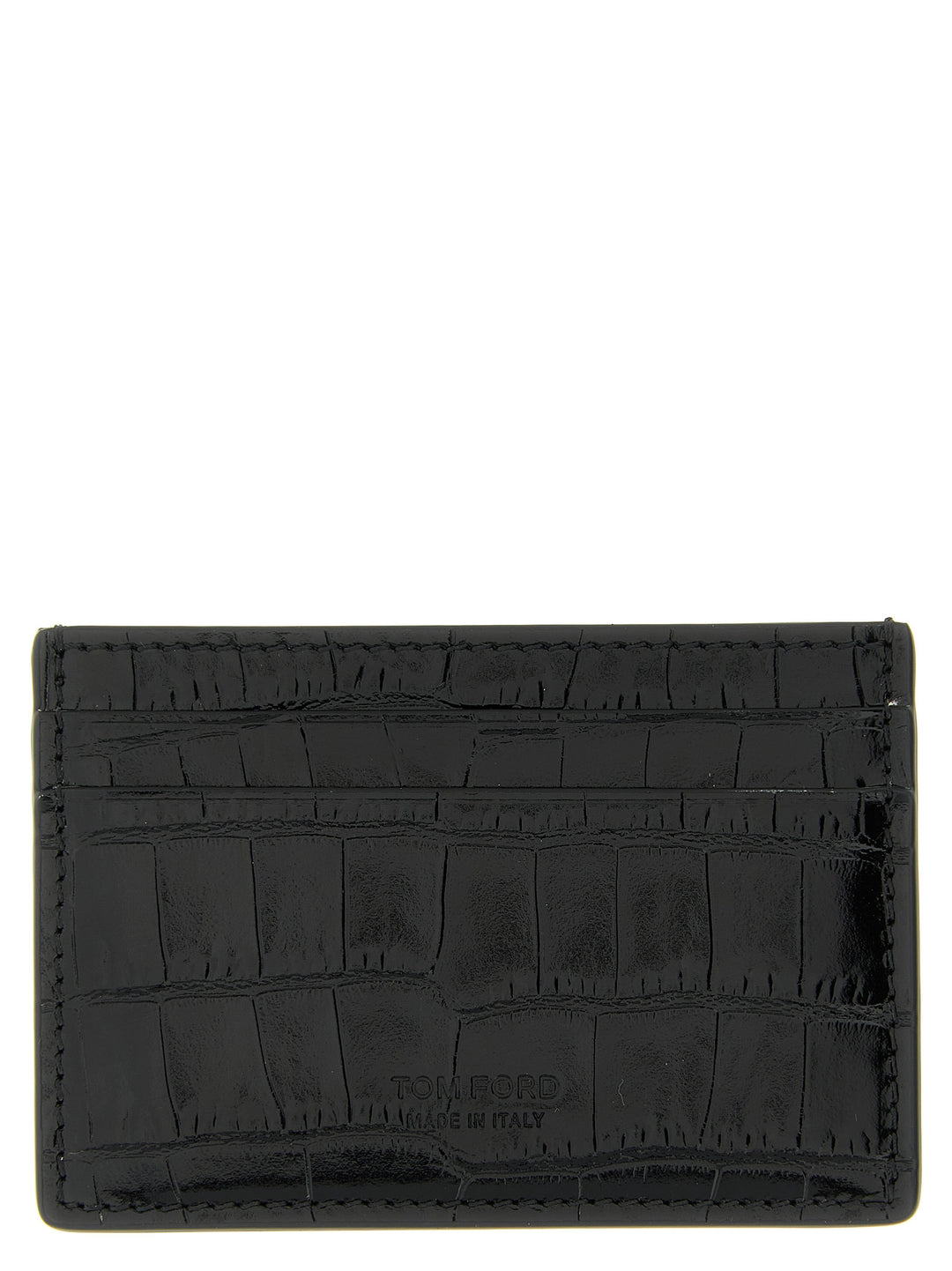 Tom Ford Crocodile Card Holder Portafogli - Nero | 979d36a2657f5f7d4c1dc13a15a1c0ce9c38a490