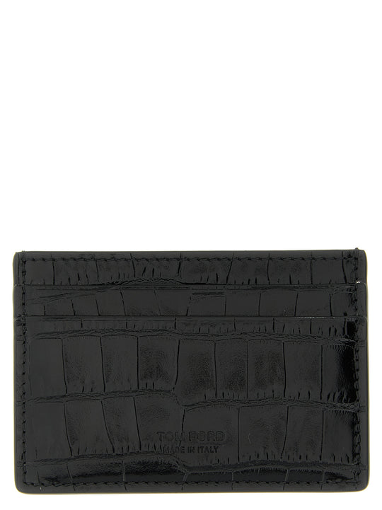 Crocodile Card Holder Portafogli Nero
