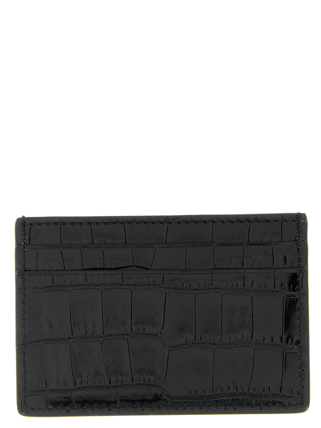 Tom Ford Crocodile Card Holder Portafogli - Nero | a61317c54cbfb28c645689cb2224b4bdecb611f0