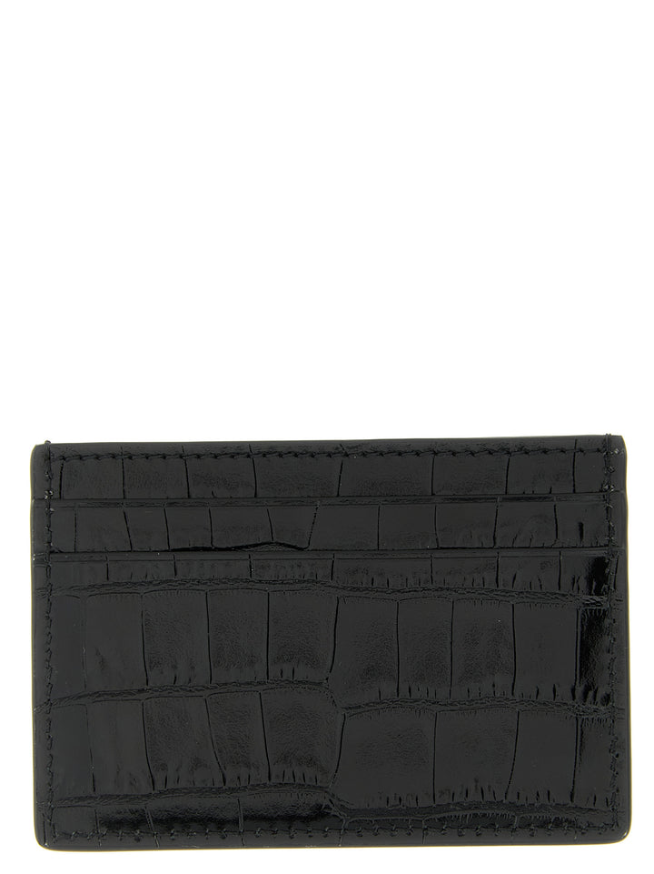 Tom Ford Crocodile Card Holder Portafogli - Nero | a61317c54cbfb28c645689cb2224b4bdecb611f0