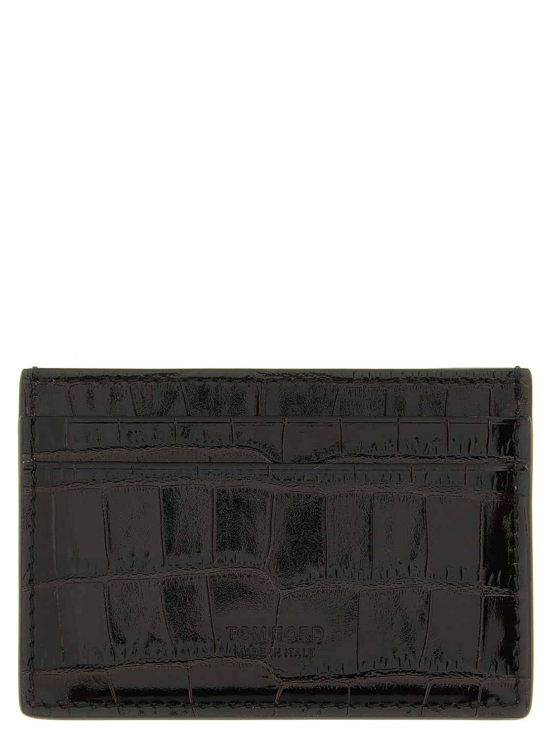 Tom Ford Crocodile Leather Card Holder Portafogli - Marrone | e27ddf83729b3f38c670435f768abb698f79661d