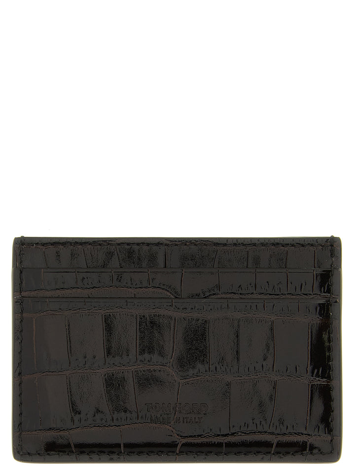 Tom Ford Crocodile Leather Card Holder Portafogli - Marrone | e27ddf83729b3f38c670435f768abb698f79661d