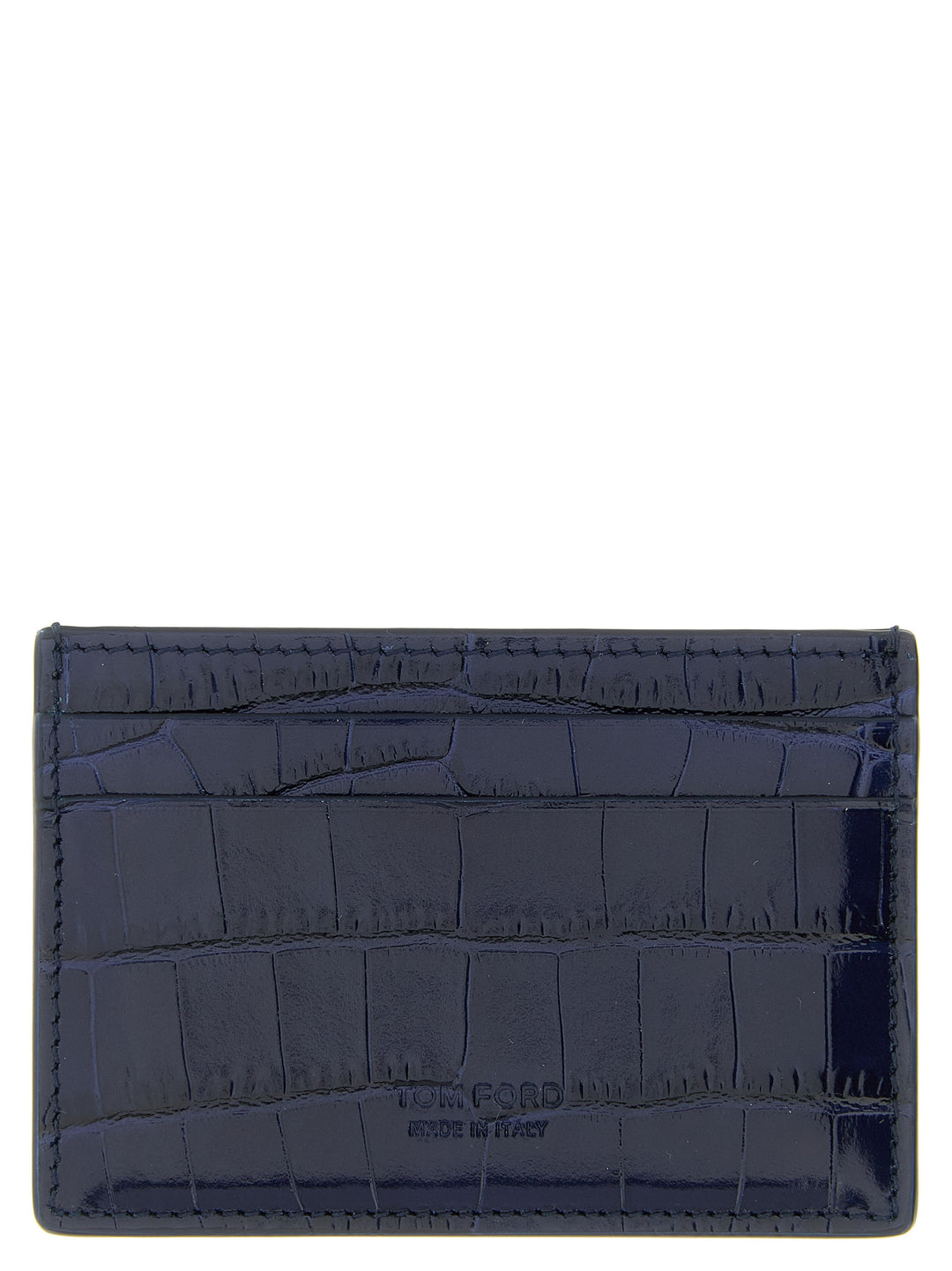 Tom Ford Crocodile Card Holder Portafogli - Blu | 077cf7dd261d2e579752ae6fb69037d79fb38488