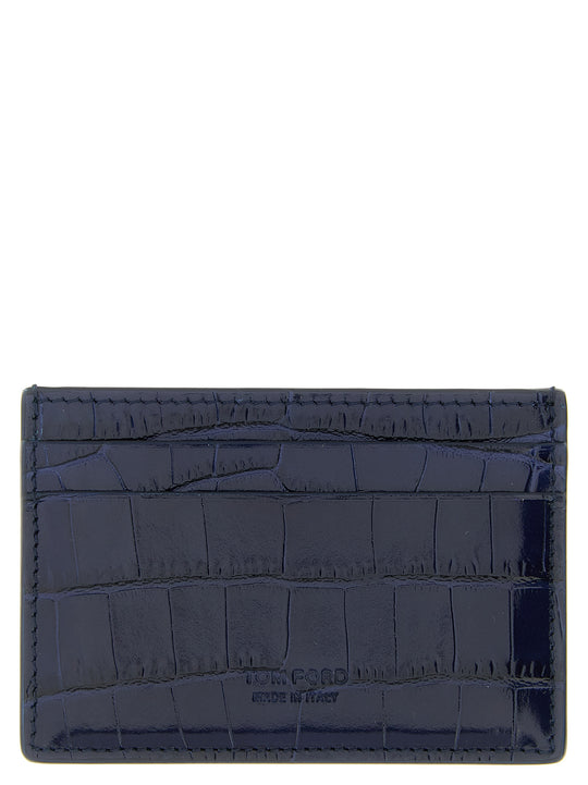 Crocodile Card Holder Portafogli Blu