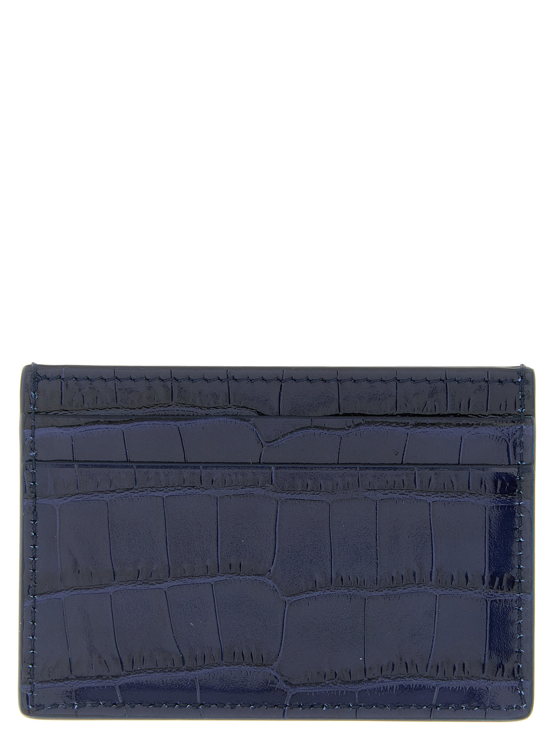 Tom Ford Crocodile Card Holder Portafogli - Blu | 2b46bce110ef2ef7960f525e343640e8c4d82486