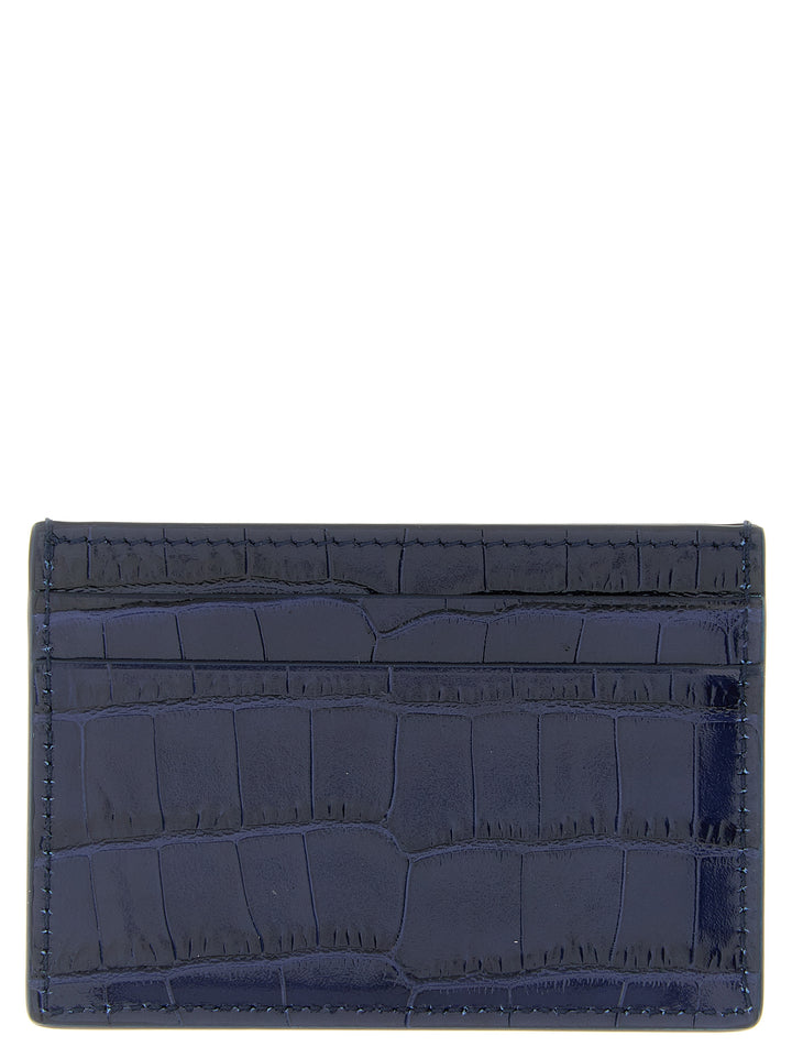 Tom Ford Crocodile Card Holder Portafogli - Blu | 2b46bce110ef2ef7960f525e343640e8c4d82486