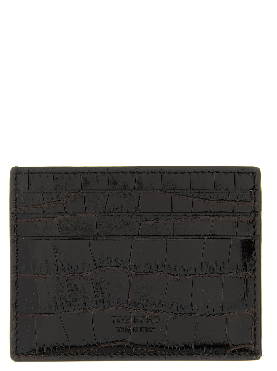 Tom Ford Crocodile Leather Card Holder Portafogli - Marrone | de411ec4b3eb5ff8f57fa25524d76ad040654ac0