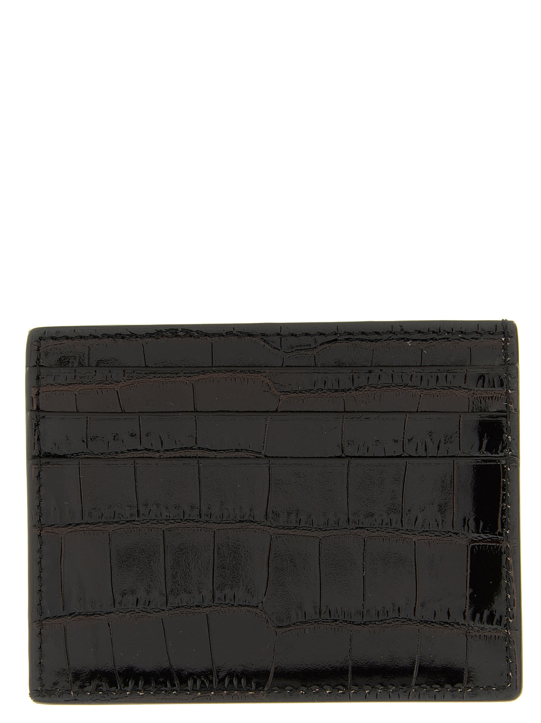 Tom Ford Crocodile Leather Card Holder Portafogli - Marrone | c96218bec49e5c6a1498aa18cad6caaa7e718de9