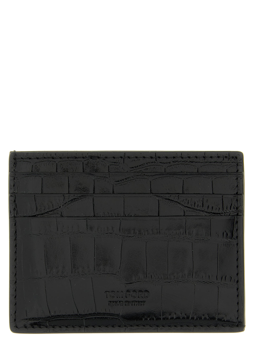 Tom Ford Crocodile Leather Card Holder Portafogli - Nero | 188b85e2f7c235a5adae355e479eeb4fd5986c81
