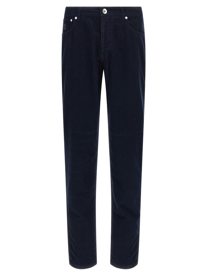 Brunello Cucinelli Corduroy Pantaloni - Blu | 9bffd76260f587c63cd53d49e0e84328fa9e58f5