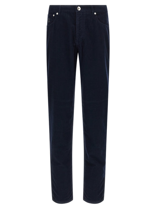 Corduroy Pantaloni Blu