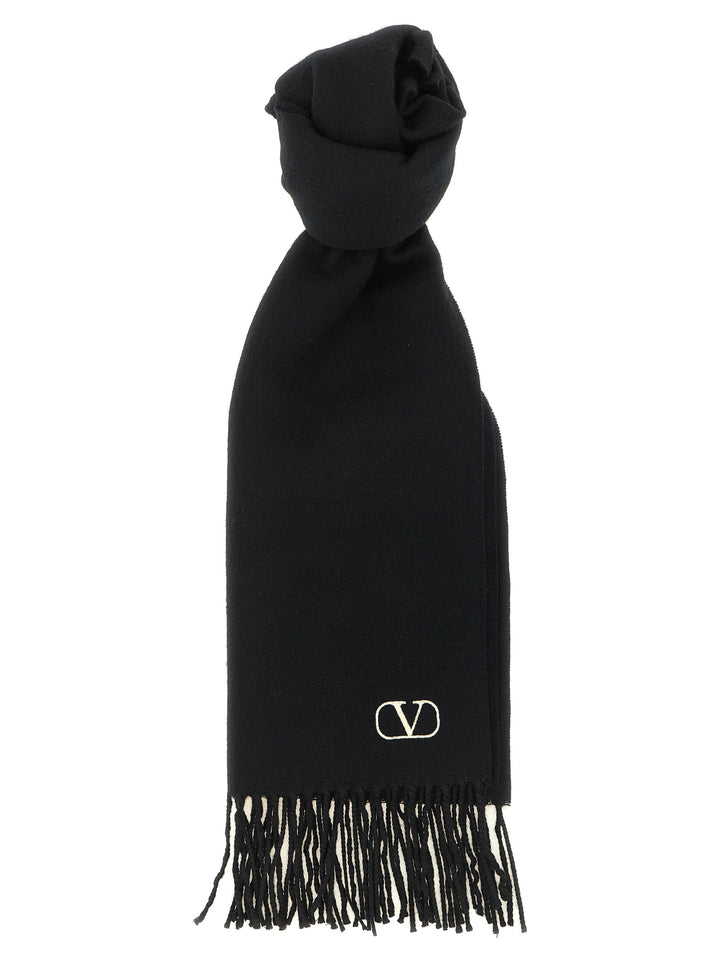 Valentino Garavani Cashmere Scarf Valentino Garavani With Fringes Sciarpe - Bianco/Nero | 195aaa33ce2b750a8937e926be542545bf791466