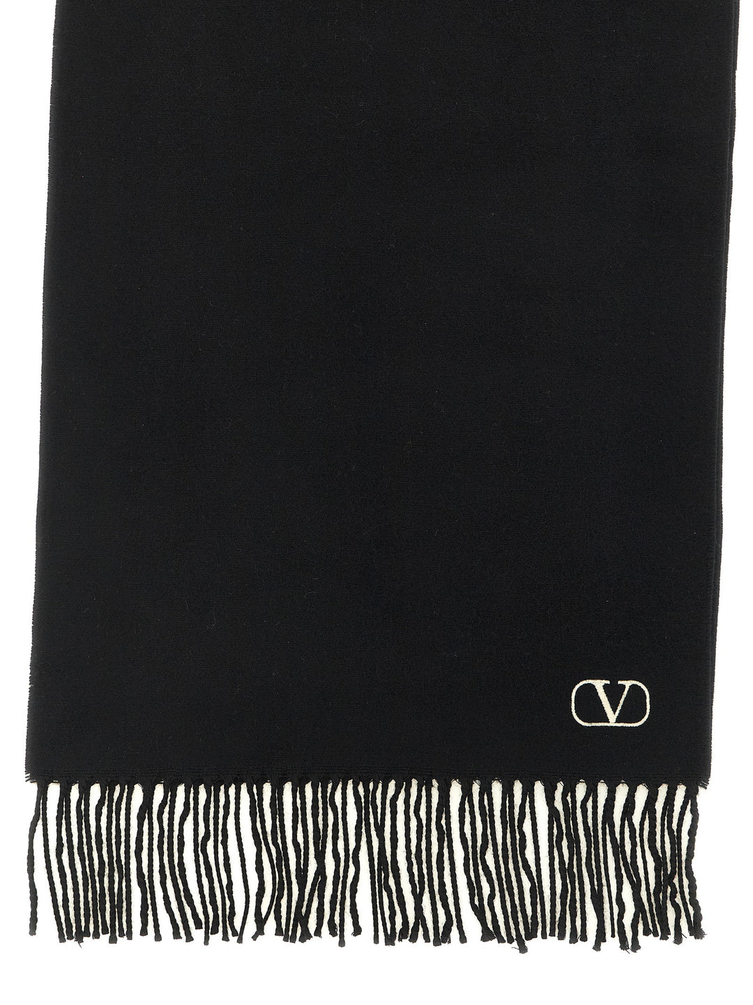 Valentino Garavani Cashmere Scarf Valentino Garavani With Fringes Sciarpe - Bianco/Nero | 2d99729a428eabe81d0dc12cc0e07ab82cfa64cc