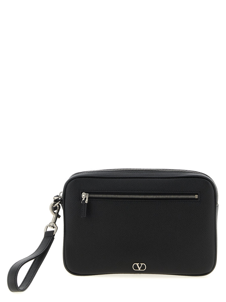 Valentino Garavani Valentino Garavani Vlogo Signature  Bag Clutch - Nero | 372bc14a0b185e44db47208be659b96bdf8b89ef