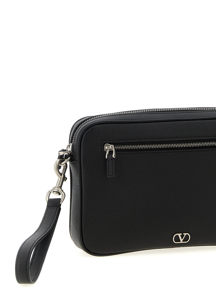 Valentino Garavani Valentino Garavani Vlogo Signature  Bag Clutch - Nero | 55774c8ada1ec63d4dc3aac12ed5a8f0e93fa5e9