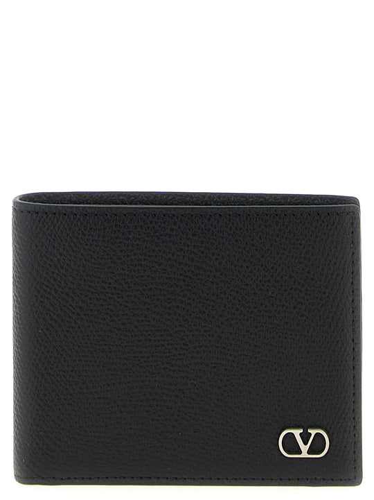 Valentino Garavani Vlogo Signature Wallet Portafogli Nero