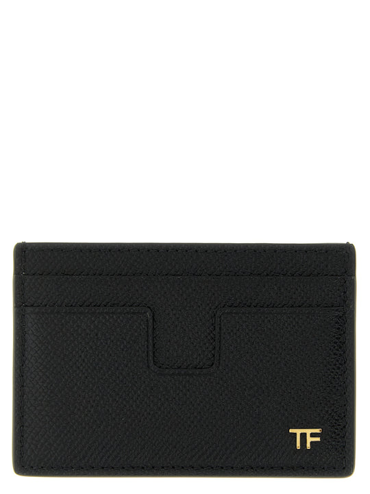 Small Grain Leather Cardholder Portafogli Nero