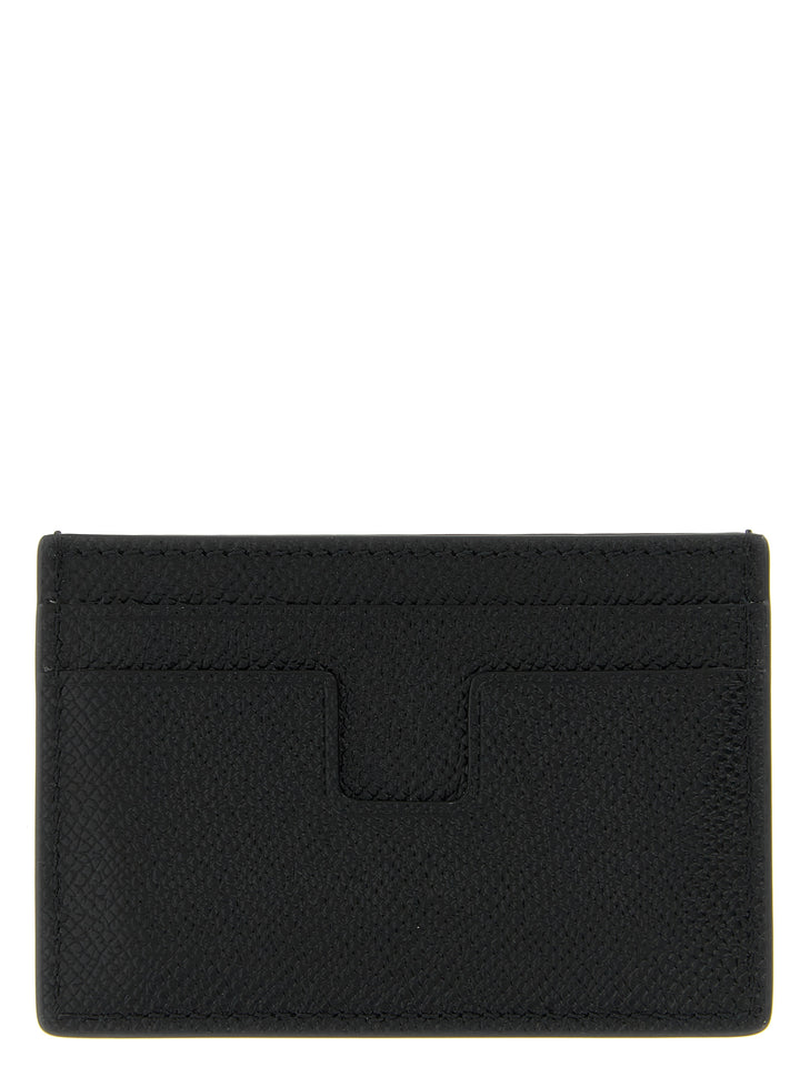 Tom Ford Leather Card Holder Portafogli - Nero | 072cd84cfcef87a17f993a5d6fb3573b63eca244