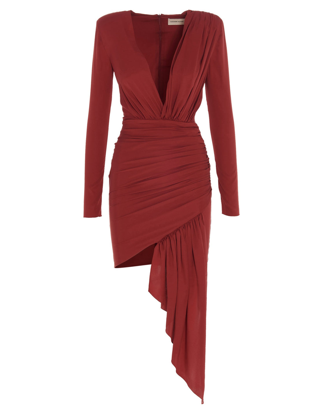 Draped Silk Dress Abiti Rosso