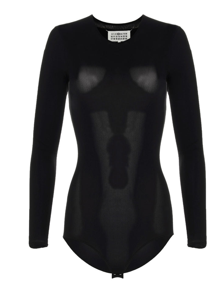 Maison Margiela Long Sleeves Crew Neck Bodysuit Top - Nero | cf2a53cfebc45ffff93f3c3cfe59863d7a53d664