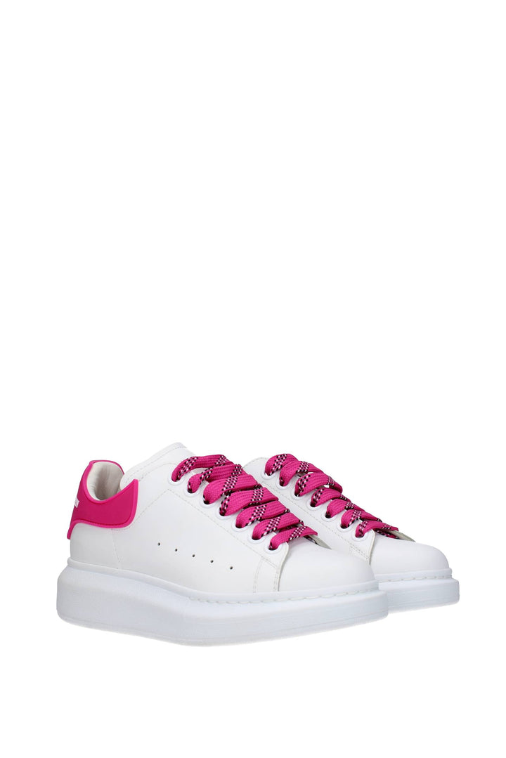 Sneakers oversize Pelle Bianco Rosa Fluo