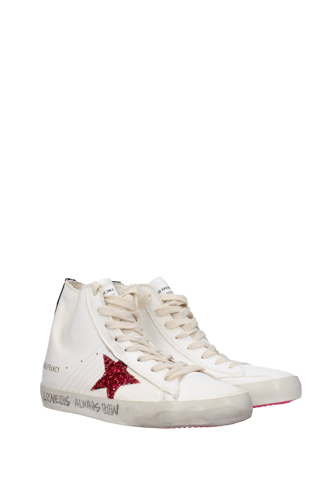 Sneakers francy classic Pelle Bianco Fuxia