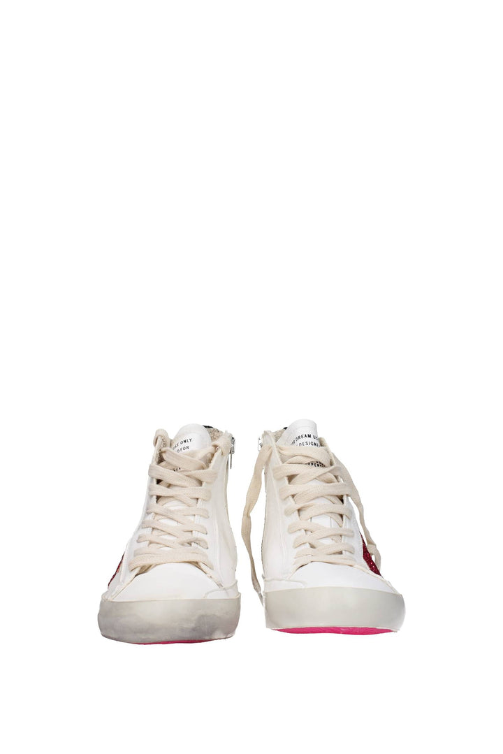 Sneakers francy classic Pelle Bianco Fuxia