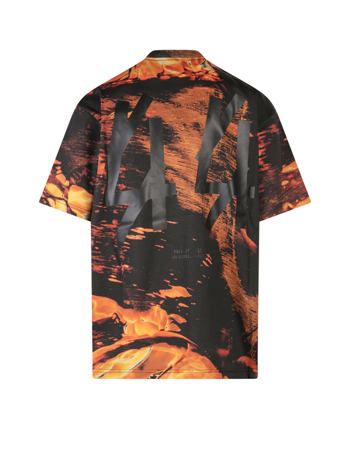 T-shirt oversize in cotone con stampa flame