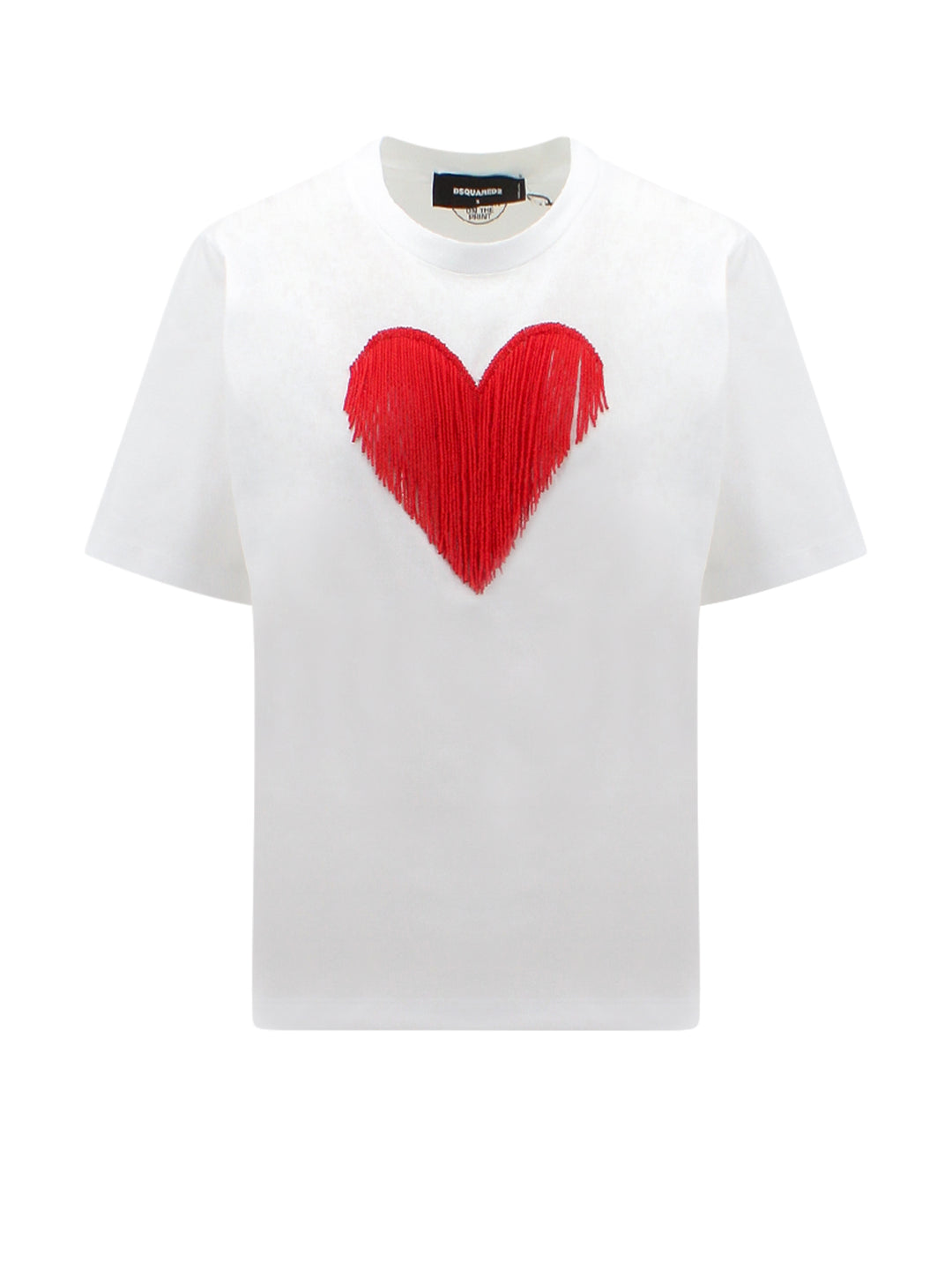 T-shirt in cotone con dettaglio micro-perline