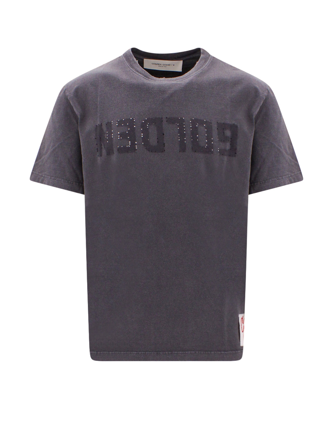 T-shirt in cotone con stampa logo ed effetto Vintage