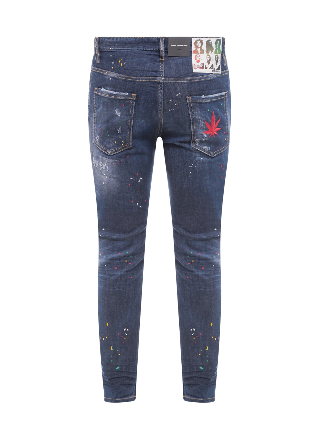Jeans in cotone stretch con ricamo posteriore