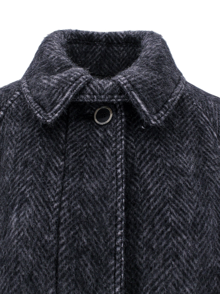 Cappotto lungo in lana vergine e alpaca