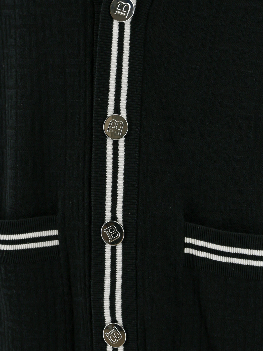 Cardigan in misto lana con monogramma all-over